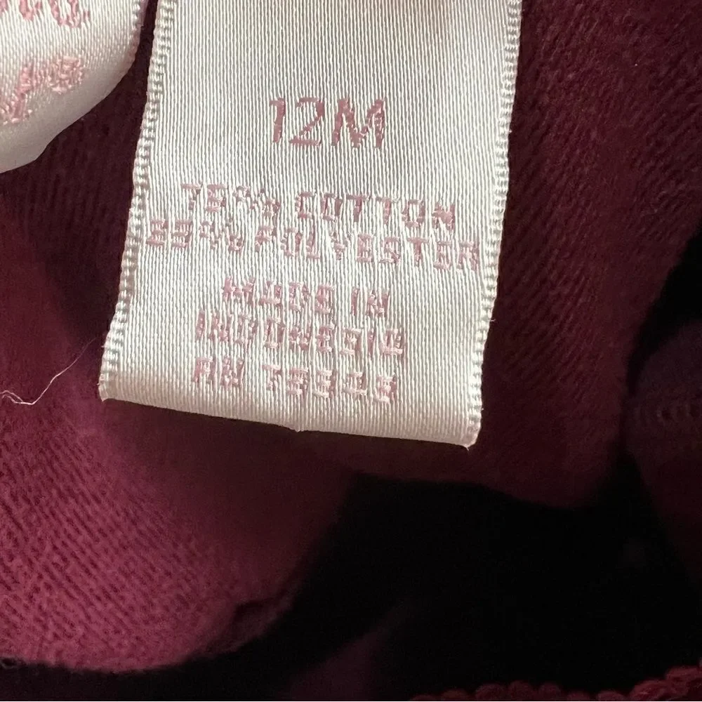 Jillian’s Closet ruffled wine burgundy velour holiday dress size 12 months EUC